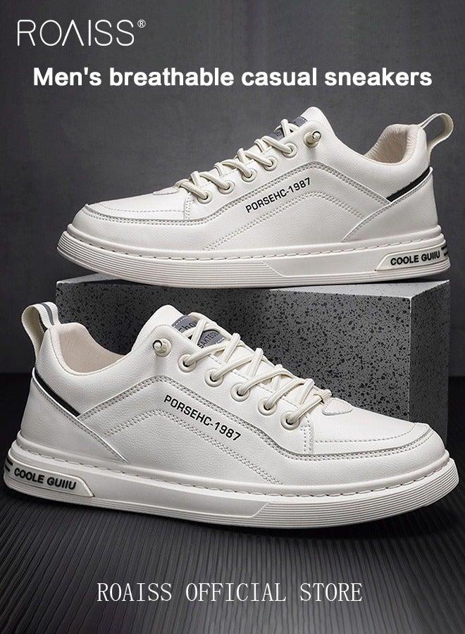 roaiss Casual Cortical Loafers Shoes for Men Versatile Slip On Solid Leather Sneakers Breathable and Soft Flat Sports Shoe  - Image 3
