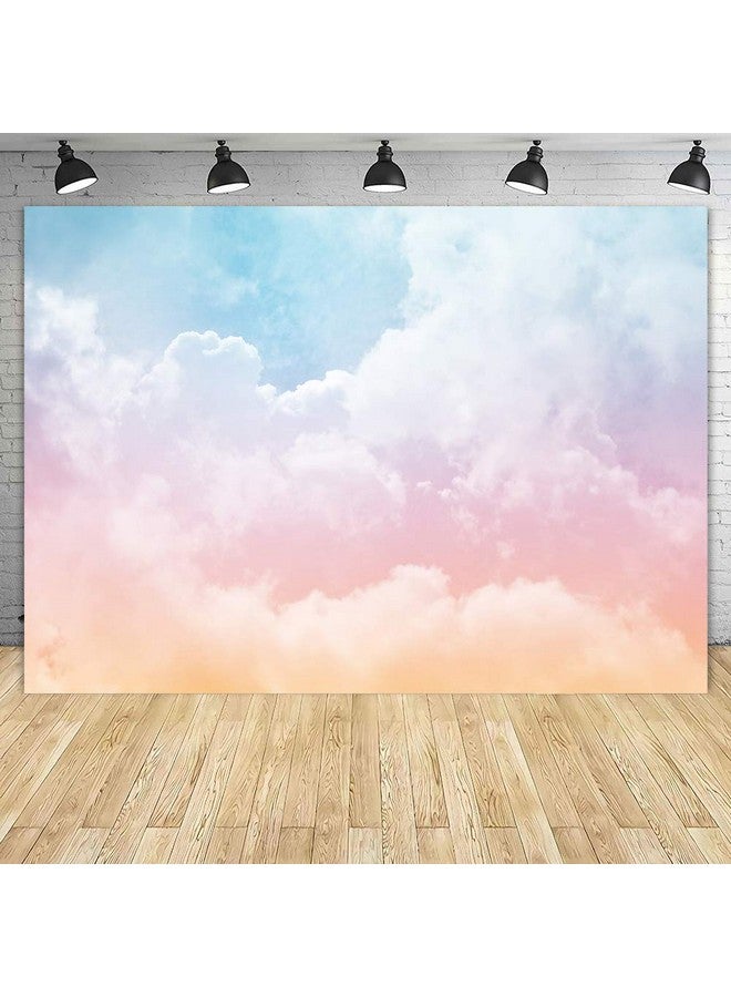 BewFar خلفية تصوير سحاب قوس قزح 7X5 قدم ملونة بألوان الباستيل الشمسية مع سحب بيضاء ووردية خلفية سماء تجريدية لحفلات الزفاف والسفر والطيران وعيد ميلاد الفتاة لوازم كعكة التحطيم وديكور كشك التصوير - Image 5