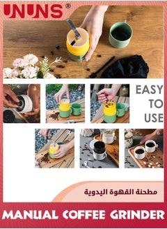 UNUNS Manual Coffee Grinder,Hand Coffee Grinder,Portable Coffee Bean Grinder Burr Grinders For Coffee Beans Seed Spices,Foldable Rocker Adjustable Coarseness,Suitable For Outdoor Camping Travelin  - Image 5