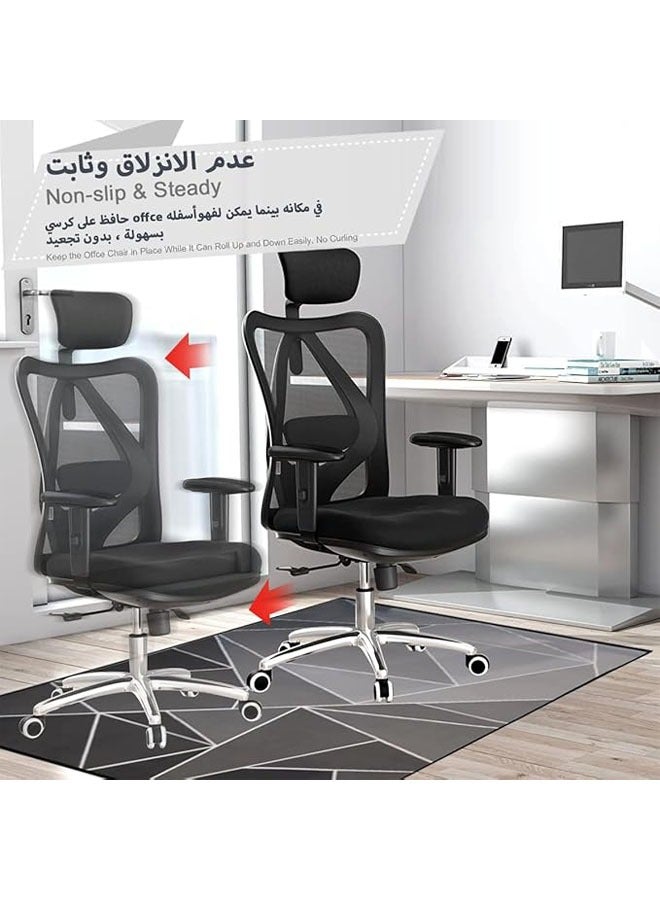 Hihonor Office Chair Mat Under Desk Chair Mats Large Anti-Slip Floor Protector Rug for Hardwood Tile Floor, Wear-resistant Computer Chair Mat Heavy Duty Gaming Rolling Chair Carpet for Work Home (150*100cm) - Image 2