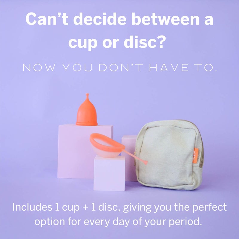 Pixie Cup Pixie Menstrual Cup & Disc Duo - Ranked 1 for Most Comfortable Reusable Period Cup & Disc - Buy One We Give One - Includes Ebook Guide  Flushable Wipes  Lube  Sanitizer & Storage Bag - Image 2