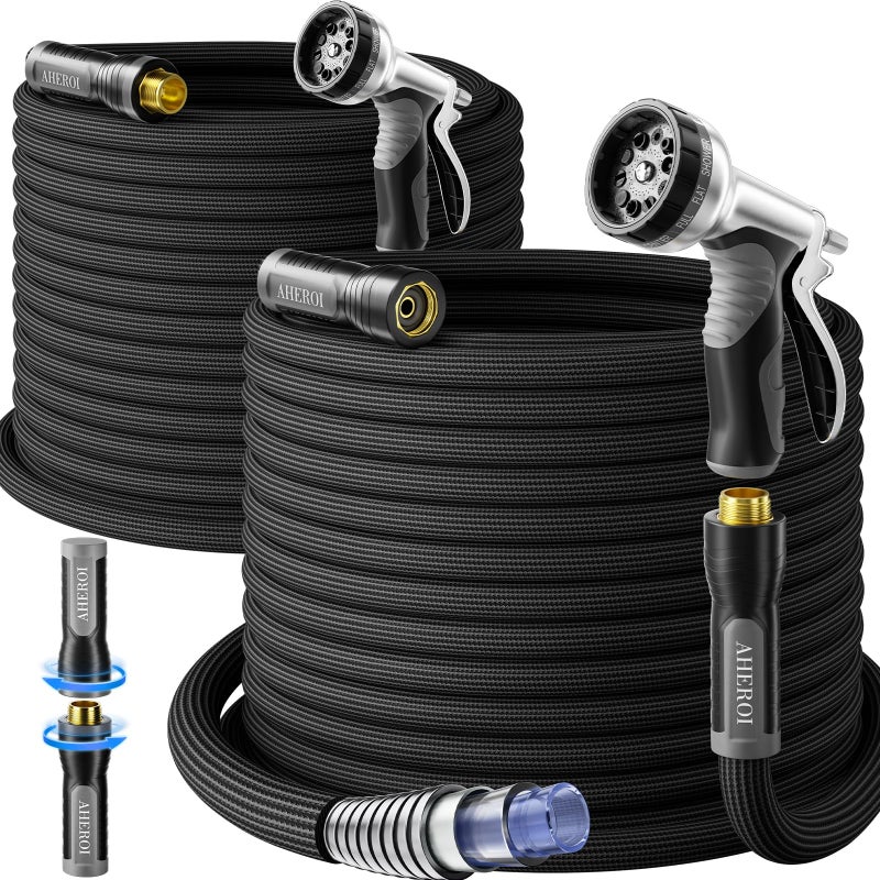 Aheroi Garden Hose 50FT Flexible Garden Hoses Duo Mode Patented KinkFree Water Hose with 10 Spray Nozzle Lightweight NonExpanding Waterhose for Outside GardenHighPressureWearResistant - Image 2