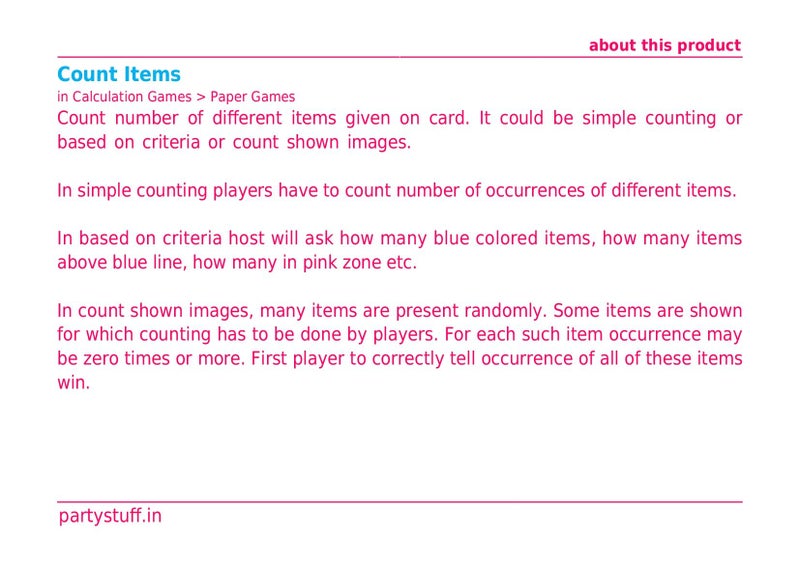 PartyStuff Paper Games - Karwachauth Count Items (4 Piece) - Image 4
