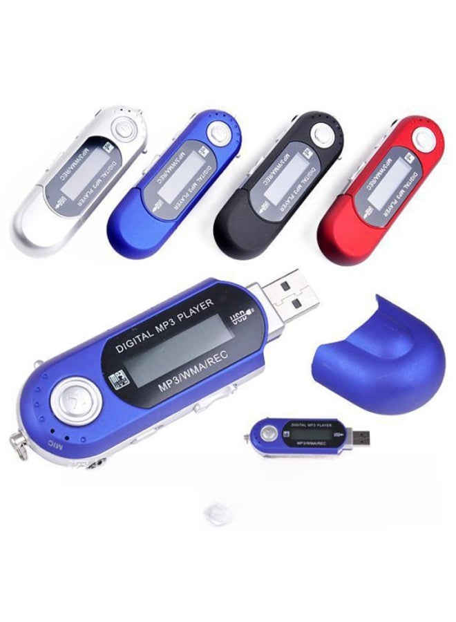 شاشة محرك أقراص فلاش USB Mp3، إدخال بطاقة البطارية الجافة السابعة، مشغل راديو مباشر، مسجل راديو، كمبيوتر رقمي/mp3- لون الجسم: أزرق، سعة الذاكرة: إصدار بطاقة التوصيل (معدن عاري)، خط سماعة الرأس، بطاقة PP Box 16G - Image 2