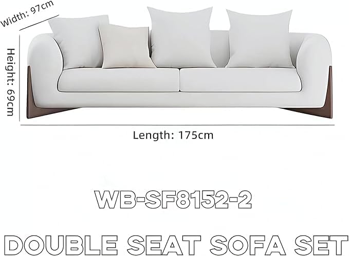 LUXURY LUXE Modern Minimalist Sectional Sofa in Cream White - Image 2