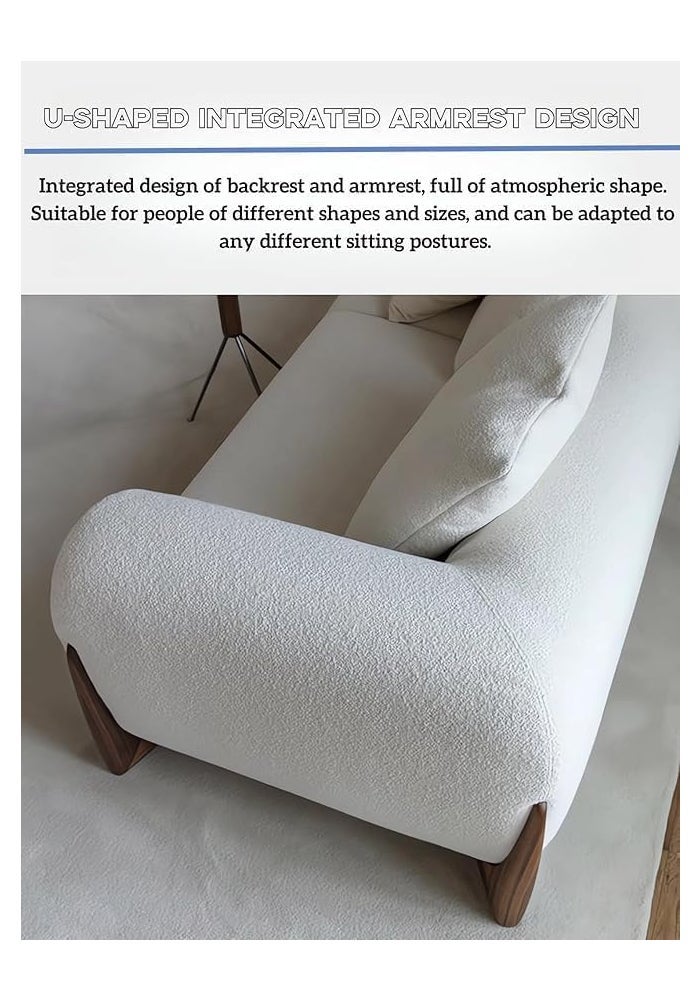 LUXURY LUXE Modern Minimalist Sectional Sofa in Cream White - Image 3