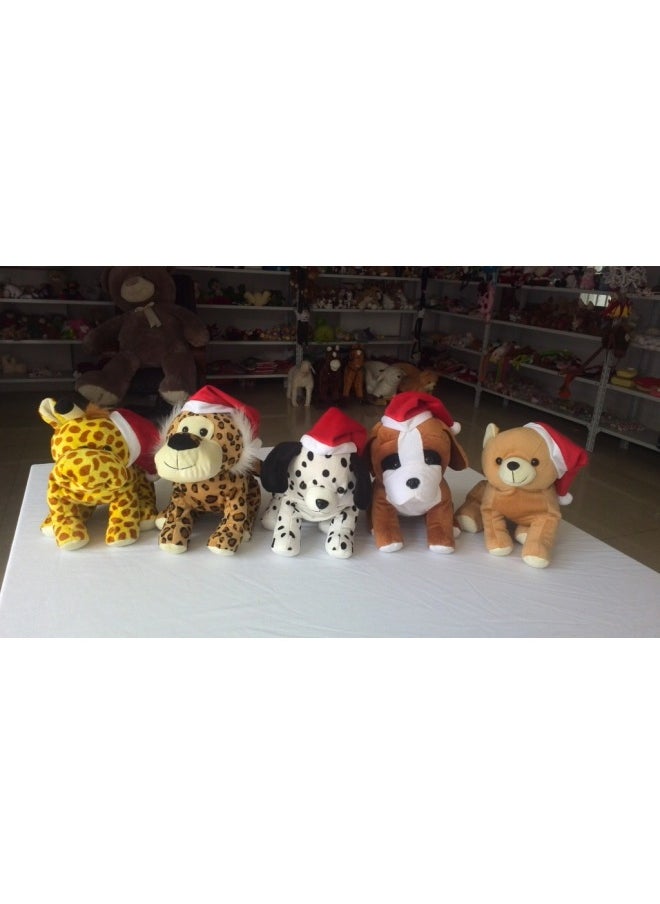 null - Specializes In Producing And Selling 30cm Plush Giraffe Tiger Bear Five Animal Handbag-Color:Blue - Image 1