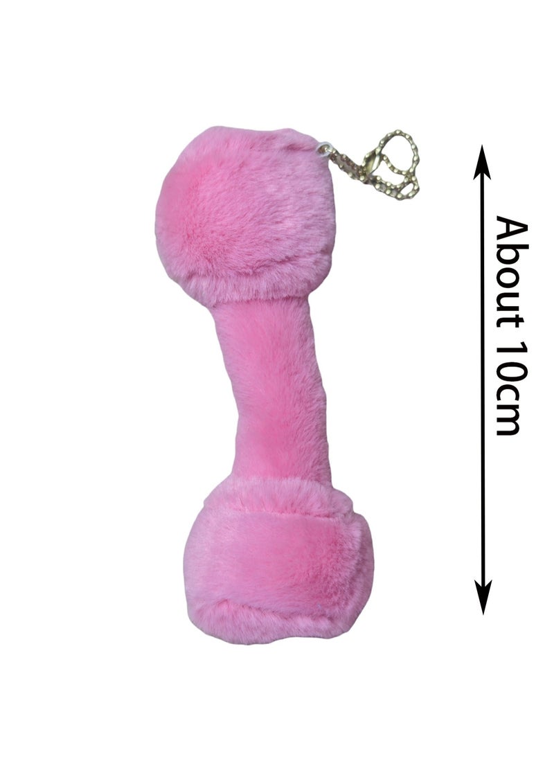 General 10cm Pink Dumbbell Plush Toy Tool Series Pendant, Cute Soft Plush Doll Toy Boy Girl Birthday Gift  - Image 2