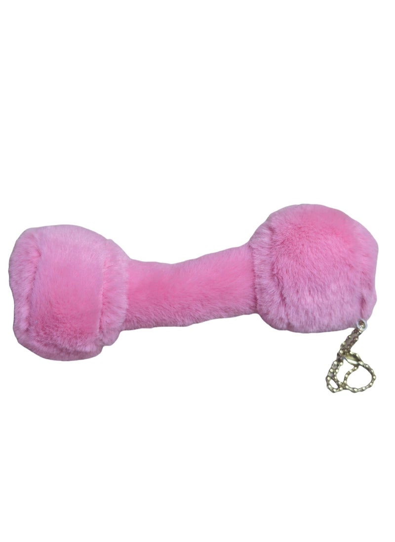 General 10cm Pink Dumbbell Plush Toy Tool Series Pendant, Cute Soft Plush Doll Toy Boy Girl Birthday Gift  - Image 1