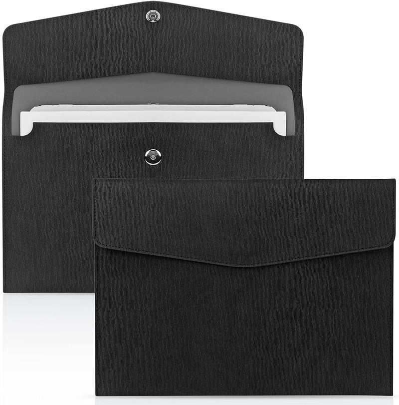حافظة ملفات ظرفية من نوع A4 من Excefore، حقيبة وثائق مقاومة للماء، محفظة متعددة الوظائف خفيفة الوزن من جلد البولي يوريثان، مجلد لملفات الوثائق، علبة تخزين منظم للملفات لحفظ أوراق الوثائق وحاسوب لوحي، - Image 1