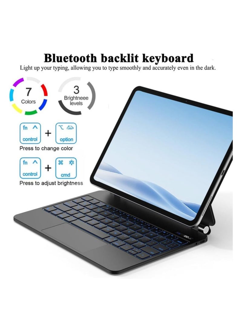 Protect PROTECT Magnetic Tablet Keyboard for iPad Pro 12.9-inch | Bluetooth, Trackpad, Backlit, Grey – Model: HL118-129  - Image 3