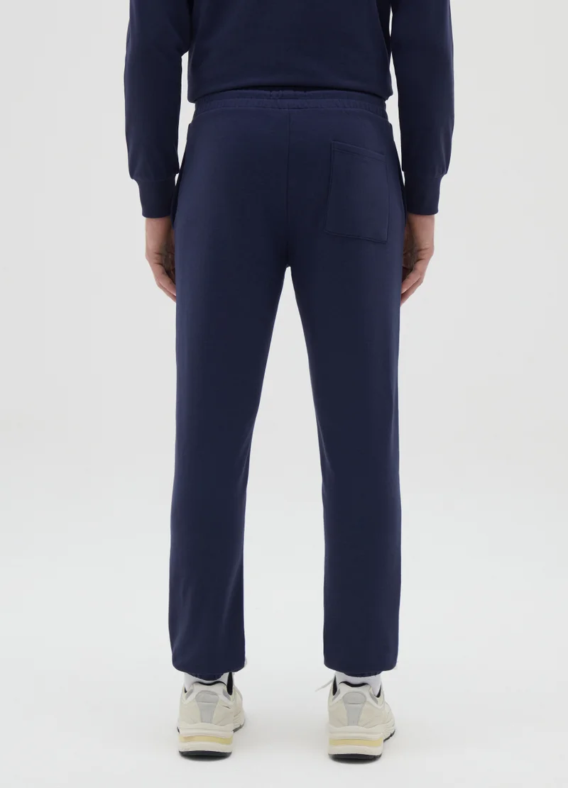 Ovs MEN'S BLUE COTTON BLEND JOGGERS REGULAR FIT