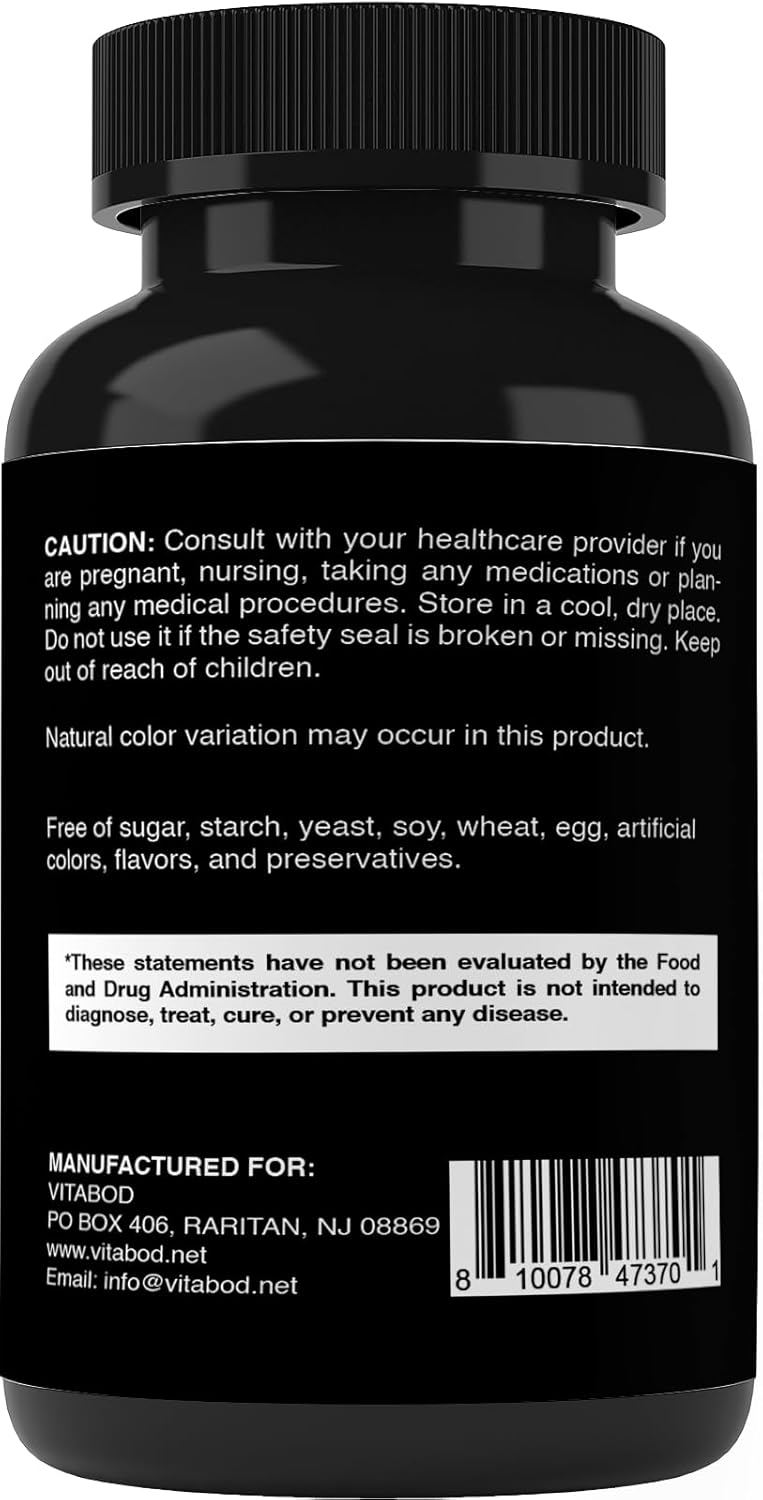 Vitabod Magnesium Glycinate 1000 mg per Serving Providing 300mg of Elemental Magnesium  90 Vegetarian Tablets  Chelated Form  Supports Muscle Joint and Heart Health - Image 3