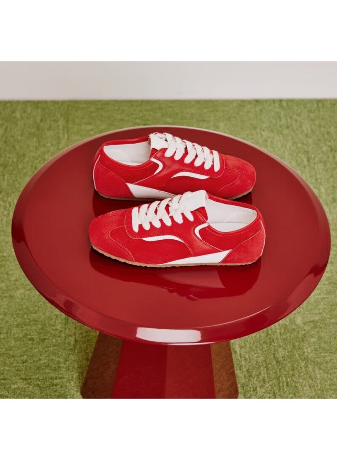 Toomanyshoes Retro German Trainer Silver Sports Casual Running Shoes Women Itaewon Red Size 35 - Image 3