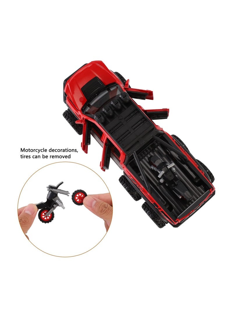 Dexo Simulation of Ford Raptor Pickup Truck F150 six-Wheel (Length 8.6 inch) Metal die-cast Model car Sound and Light with Motorcycle Toy car 3 4 5 6 7 8 9 10 11 12 Year Old boy Toy - Image 3