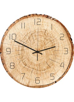 Wood Grain Style Wall Clock