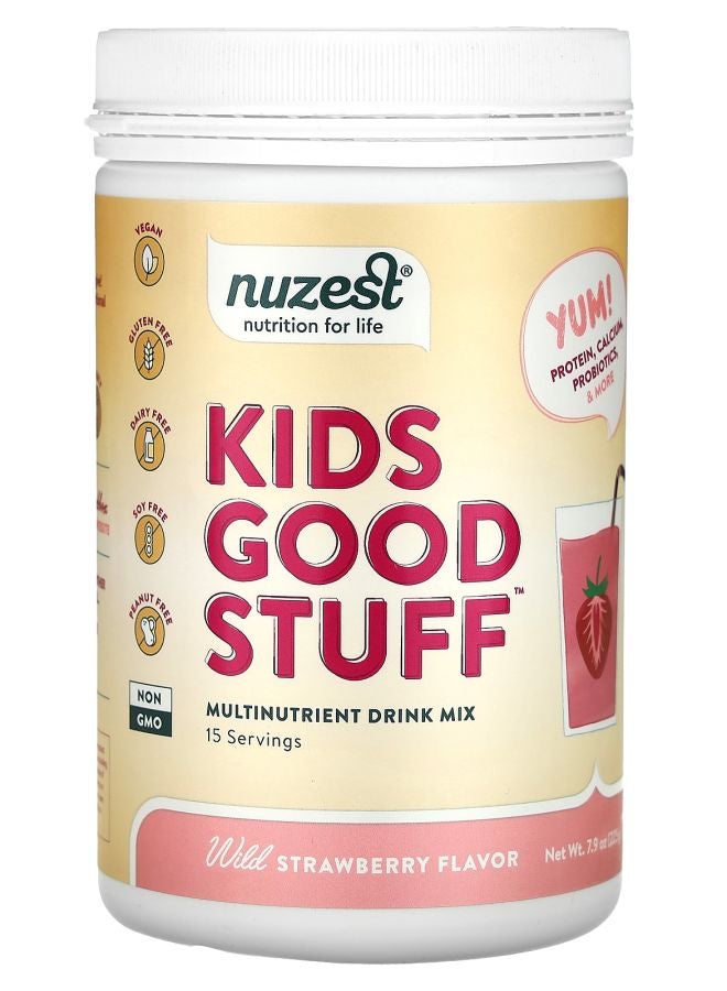 Nuzest Kids Good Stuff Multinutrient Drink Mix Wild Strawberry 7.9 oz (225 g)