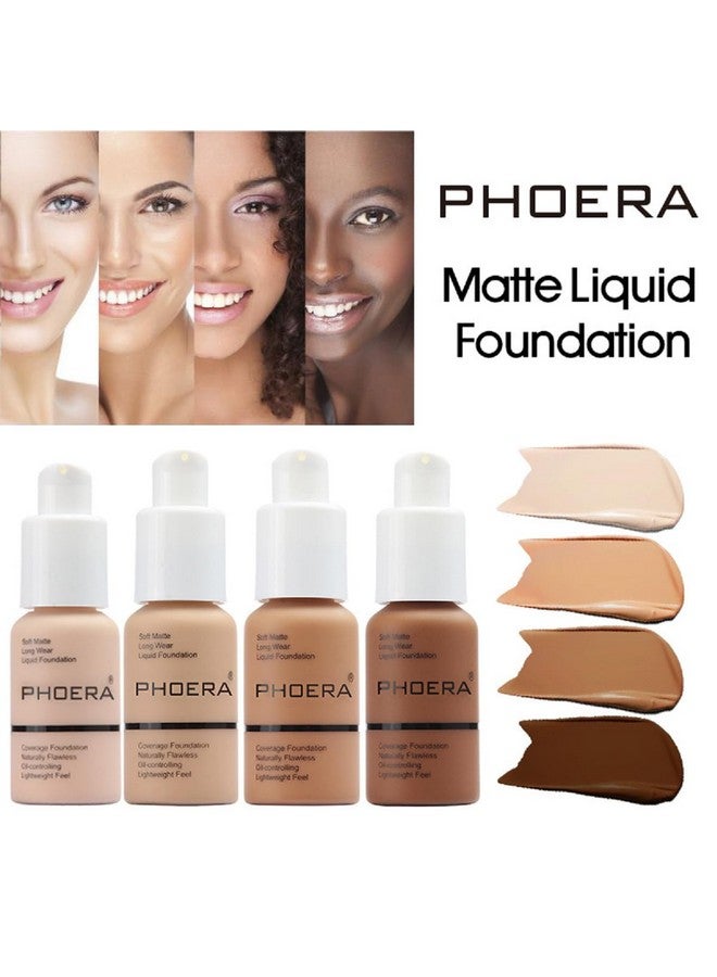 Meifen 2 Pack Phoera Foundation, Flawless Soft Matte 24Hr Oil Control Full Coverage Foundation Makeup For Women.102 Nude-30Ml - Image 2