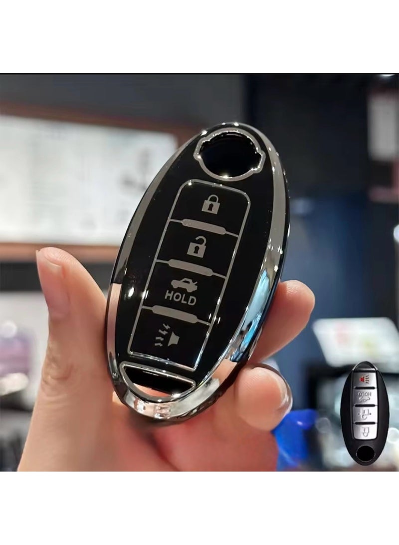 Key Fob Cover With Keychain Compatible with Nissan Altima, Armada, GT-R, Sentra, Versa, Infiniti Q50 - Image 3