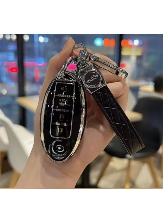 Key Fob Cover With Keychain Compatible with Nissan Altima, Armada, GT-R, Sentra, Versa, Infiniti Q50 - Image 4