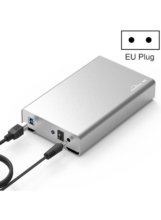 Blueendless U35Q 3.5 Inch Full Metal Mobile Hard Disk Box Type-C/Usb3.0 SATA Serial Desktop PC External Hard Disk Box EU Plug (USB 3.0) - Image 1