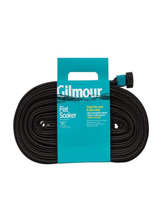 Gilmour 75' Black Flat Weeper Soaker Hose for Garden Beds, Drip Irrigation Outdoor Hose, Flexible Garden Hose for Vegetable Gardens, Flower Beds, Lawns, and Orchards - Image 1