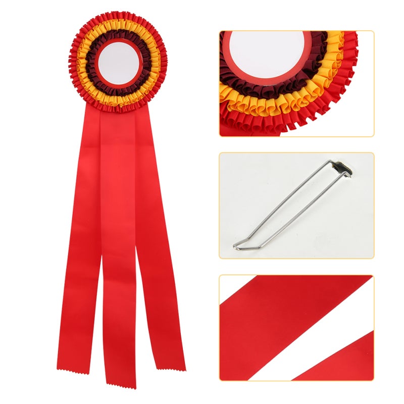 First Place Rosette: 1 Red Exquisite Ribbon Badge - Delicate Appearance Winner Medal for School Class Sporting Science Fair Competitions - Image 4