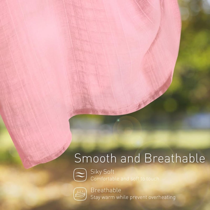 Knirose Organic Cotton Newborn Baby Swaddle Blanket Unisex Swaddle Wrap Soft Silky Muslin Swaddle Blankets Neutral Receiving Blanket for Newborn Boys and Girls Large 47 x 47 inches(120x120cm) (LightPink) - Image 4