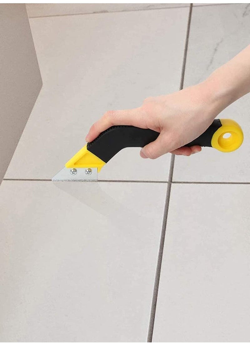 SYOSI - Grout Remover Knife Tile Grout Saw Angled Grout Scraping Rake Tool with 3 Pieces Extra Blades Replacement for Tile Cleaning Grout Remover Knife - Image 1