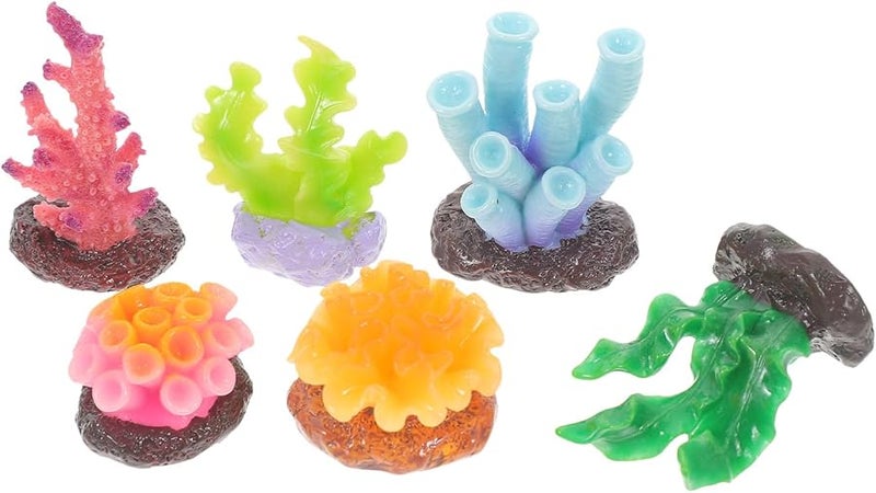 6Pcs Realistic Colorful Coral Reef Aquarium Decorations Fade Resistant DIY Fish Tank Ornaments - Image 1