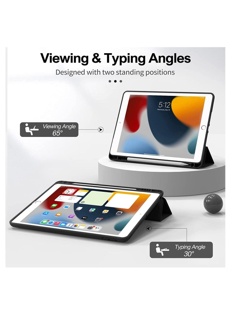 ELTRAZONE Compatible with iPad 9th Generation 2021/8th Generation 2020/7th Generation 2019, Flexible TPU Back Protective Cover for iPad 10.2 Inch with Pencil Holder Auto Wake/Sleep Black - Image 5