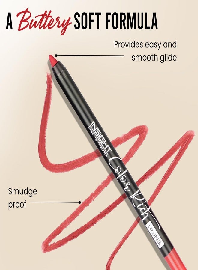 INSIGHT Color Rich Lip Liner| Intense Pigment| Enriched with Jojoba Oil & Vitamin E| Defines, Shapes & Nourishes Lips | Long-Lasting |Sultry Red -1.5g - Image 3