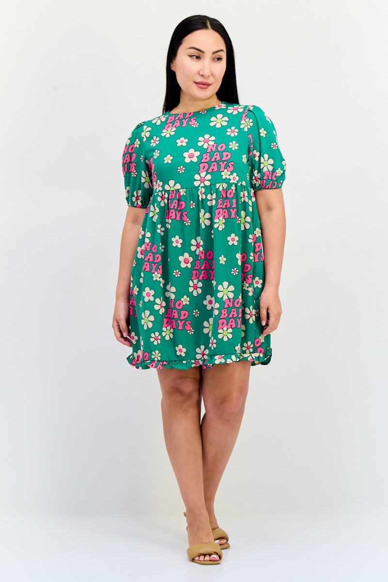 ONLY Women Floral Print Casual Mini Dress, Multicolor - Image 4