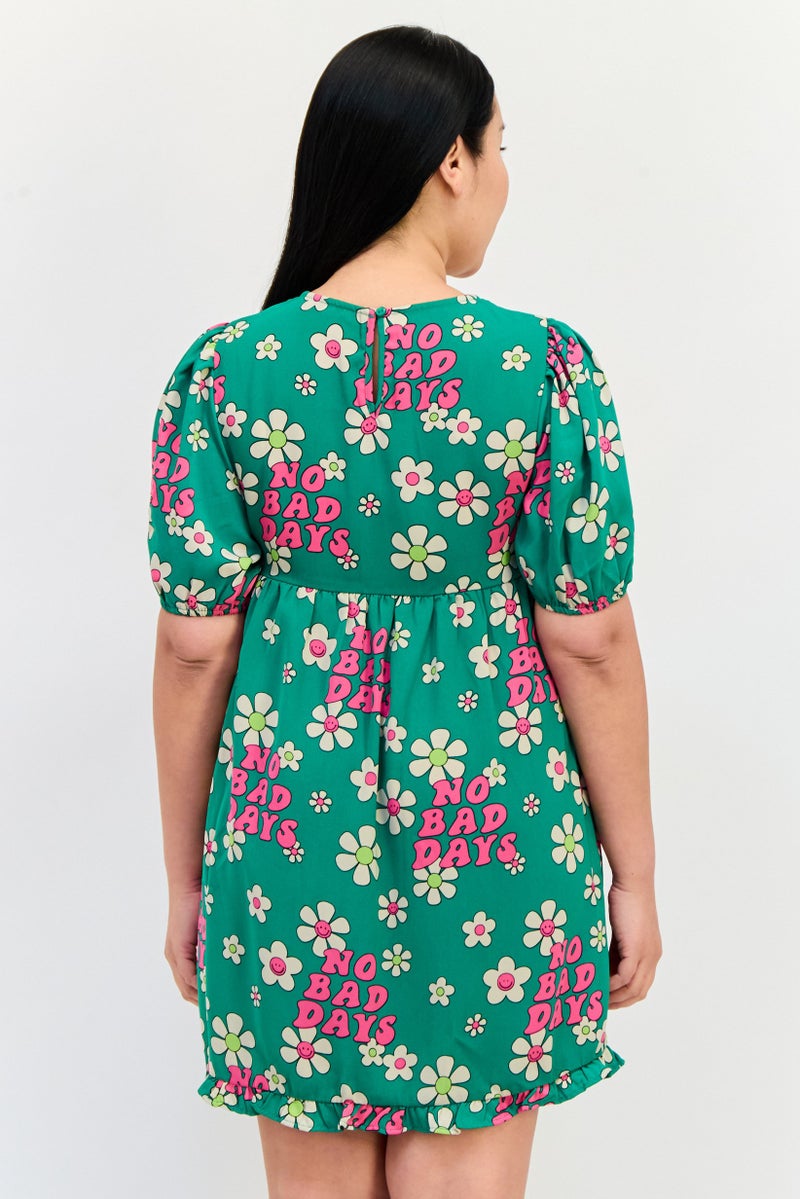 ONLY Women Floral Print Casual Mini Dress, Multicolor - Image 4
