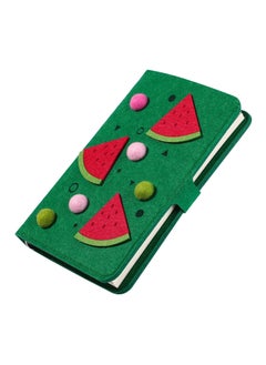 Cute A6 Notebook Binder Cover, with 80 Filler Papers, Soft Felt Refillable 6 Ring Binder Protector, A6 Budget Binder with Snap Button for 6-Hole Planner Pages Binder Pocket, Student, 3D Watermelon