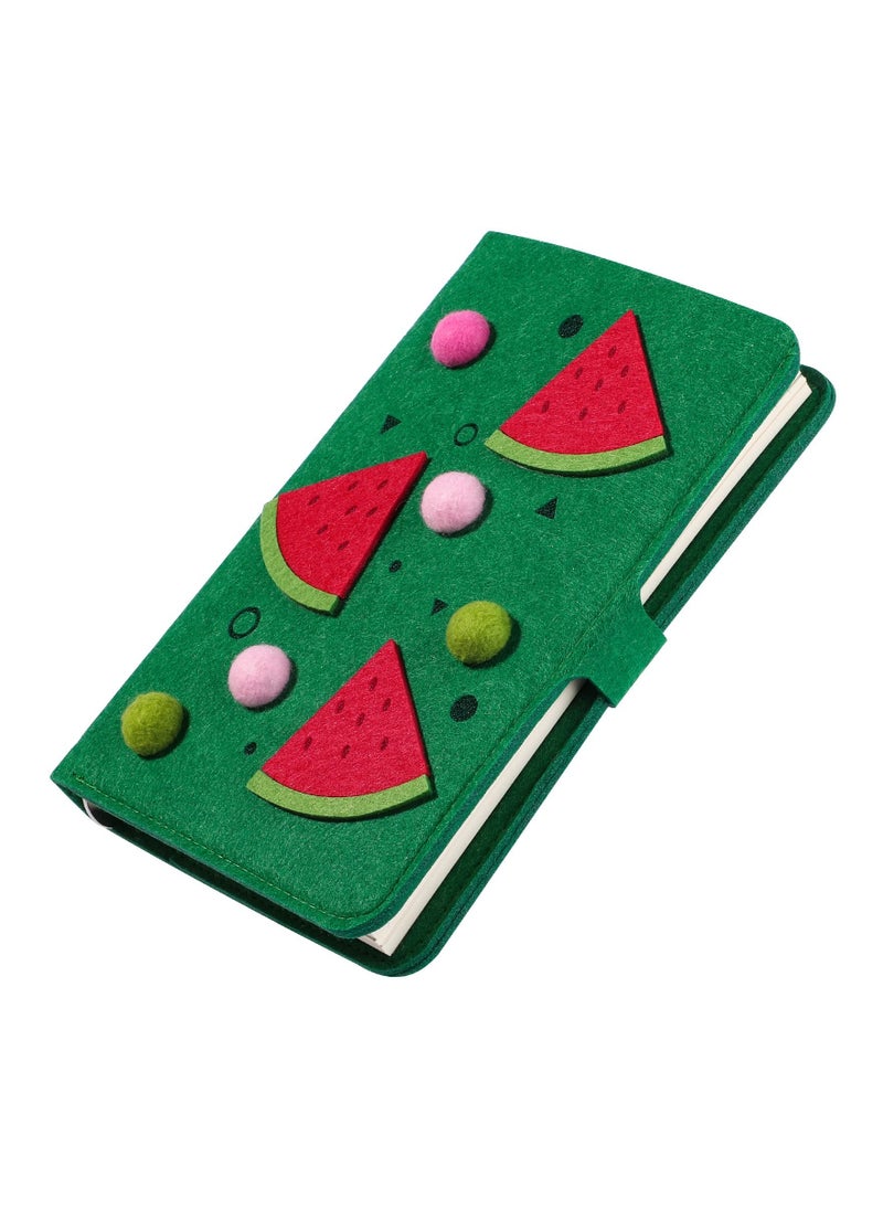 SYOSI - Cute A6 Notebook Binder Cover, with 80 Filler Papers, Soft Felt Refillable 6 Ring Binder Protector, A6 Budget Binder with Snap Button for 6-Hole Planner Pages Binder Pocket, Student, 3D Watermelon - Image 1