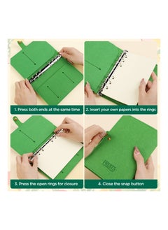 SYOSI Cute A6 Notebook Binder Cover, with 80 Filler Papers, Soft Felt Refillable 6 Ring Binder Protector, A6 Budget Binder with Snap Button for 6-Hole Planner Pages Binder Pocket, Student, 3D Watermelon  - Image 4