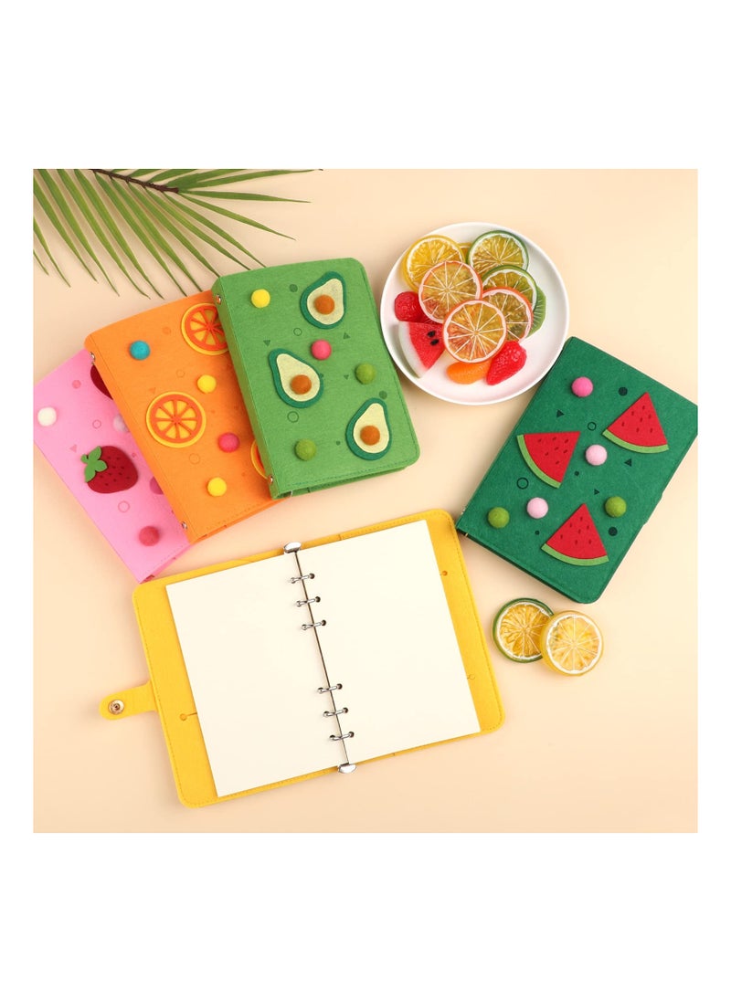 SYOSI - Cute A6 Notebook Binder Cover, with 80 Filler Papers, Soft Felt Refillable 6 Ring Binder Protector, A6 Budget Binder with Snap Button for 6-Hole Planner Pages Binder Pocket, Student, 3D Watermelon - Image 1