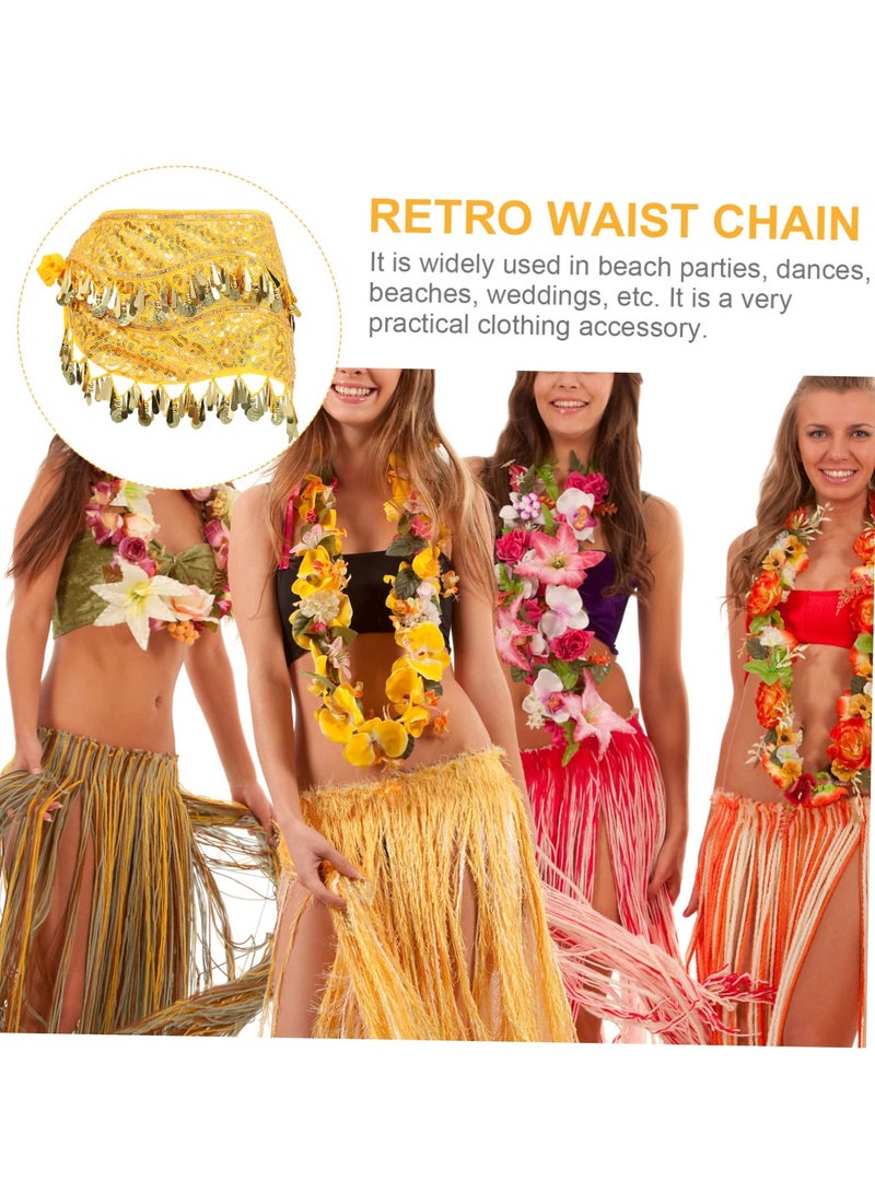 Belly Dance Hip Scarf with Gold Coins, Chiffon Skirt for Women, Perfect for Latin Zumba and Yoga - Image 3