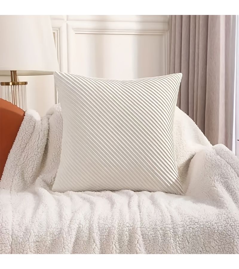 1pc Pink Velvet Embossed Pillowcase 50cm 20in Soft Fabric Origami Design For Bed Living Room Sofa Decoration - Image 4