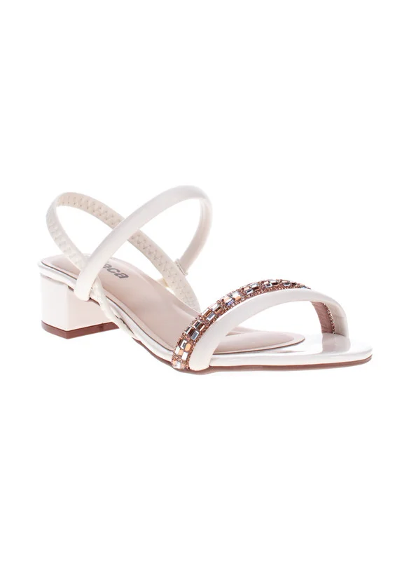 MOLECA Moleca Ladies Low Heel Sandals Off White | Made In Brazil