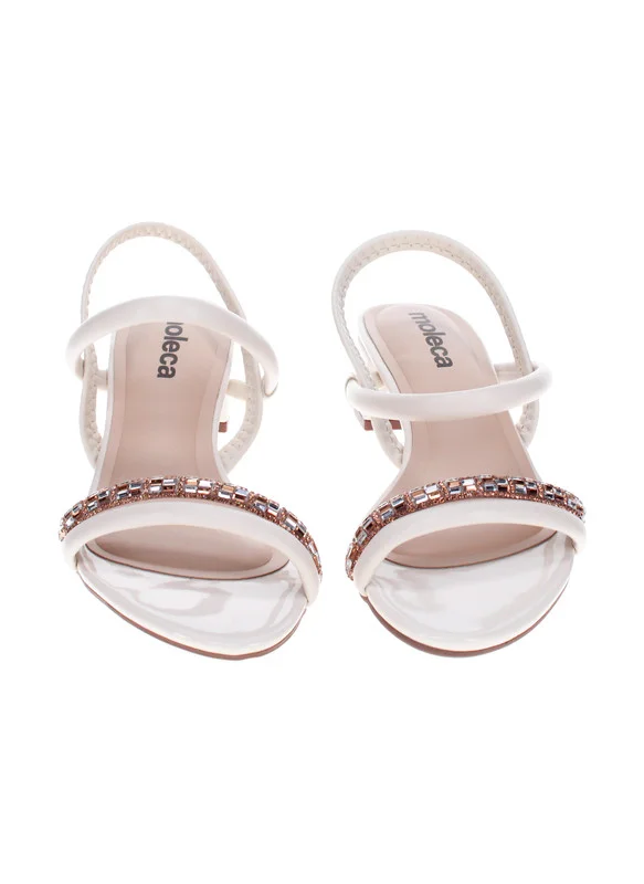 MOLECA Moleca Ladies Low Heel Sandals Off White | Made In Brazil