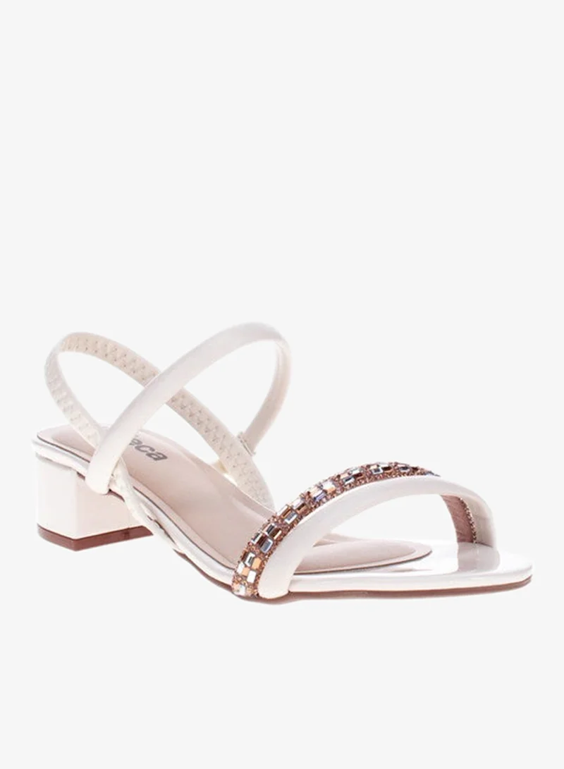 MOLECA Moleca Ladies Low Heel Sandals Off White | Made In Brazil