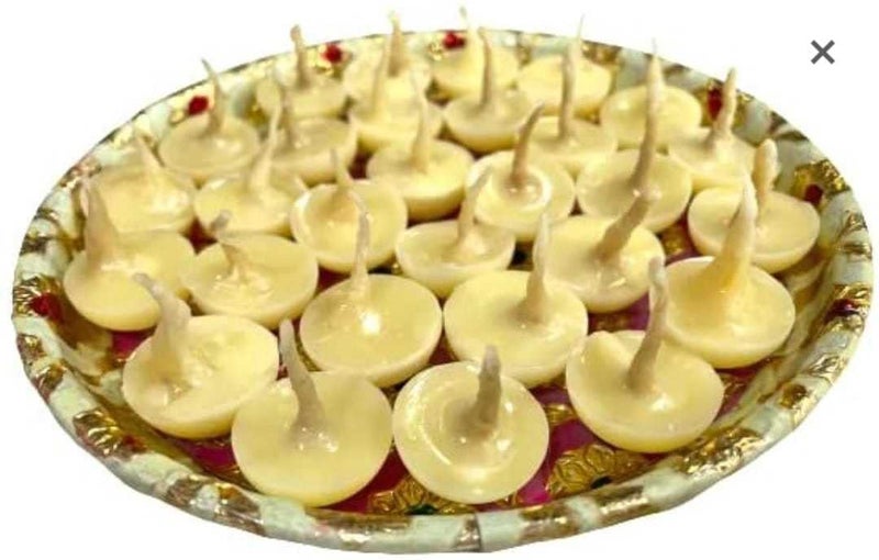 OGU OGU Ghee Diya BattiJyot Batti for Pooja Aarti and Special OccasionsHandmade Ghee Diya Batti Pack of 100 Pcs  - Image 3