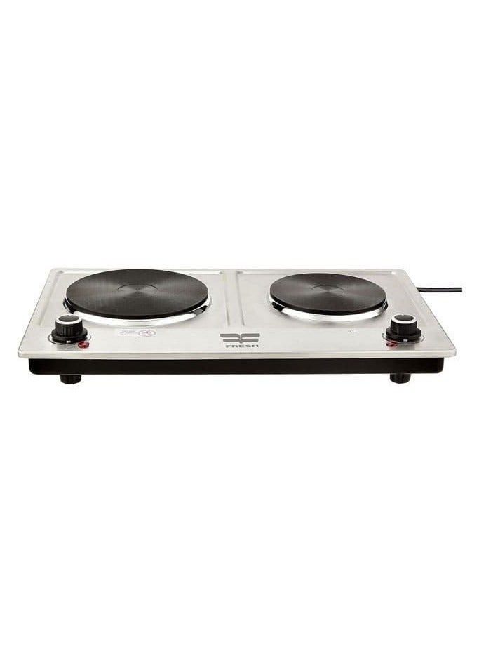 Fresh Electric Hot Plate, 2 Plate, 2500 Watt, Stainless Steel