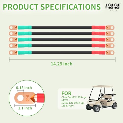 9.99WORLD MALL Golf Cart Battery Cable Set (Club Car DS) - Image 3