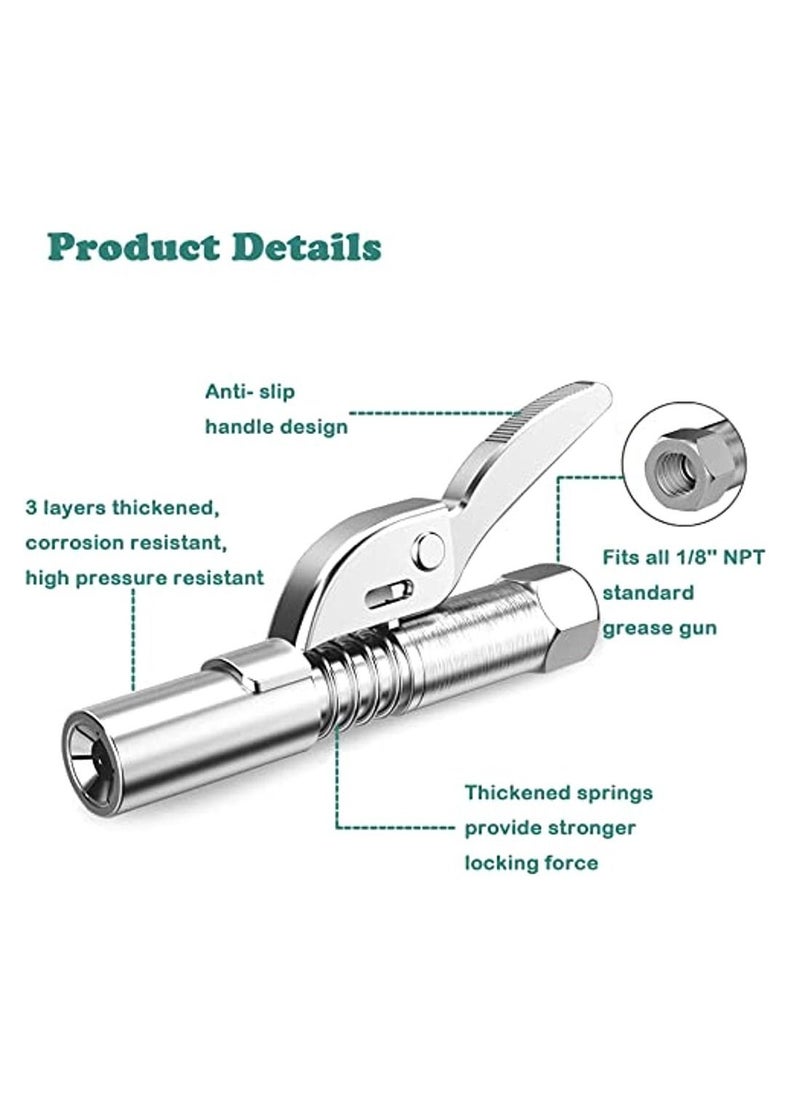 OIMG Grease Gun Coupler Fast To Lock And Release Grease Gun Universal Oil Filler 12000 PSI High Pressure Lubricant Gun Coupler 1/8" NPT Grease Gun Fitting  - Image 4
