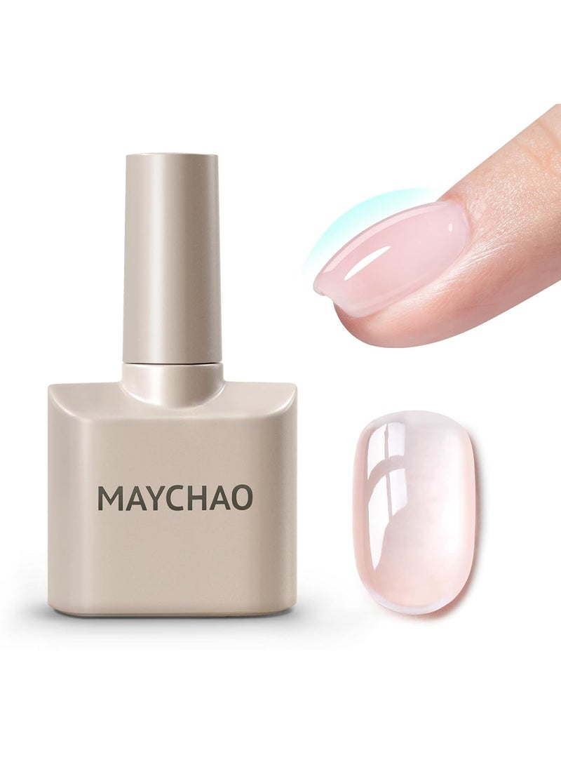 MAYCHAO - MAYCHAO 15ML Clearly Pink Builder Nail Gel 7 in 1 Clear Pink Builder Strengthener Gel Nail Polish for Nail Extension, Hard Gel Builder Base Gel Rhinestone for Valtines Home Manicure, 0.5 OZ-15 - Image 1
