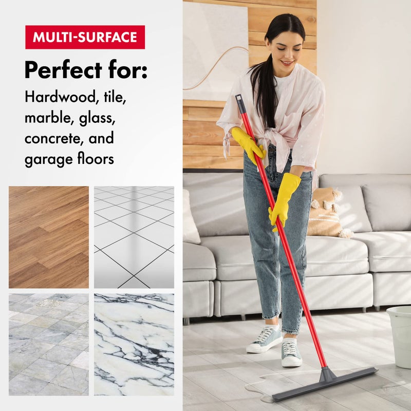 Tyroler Bright Tools Tyroler Floor Squeegee for Concrete Floors, 17" Heavy Duty Squeegee for Floor, Squeegees Broom for Floors with 55" 4 Part Handle Perfect for Tiles, Marble, Garage, Deck, Patio, Bathroom, Shower - Image 3