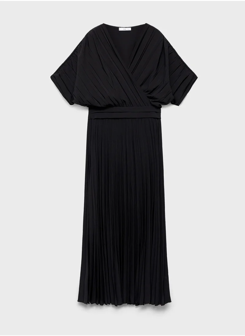 MANGO Pleated A-Line Dress
